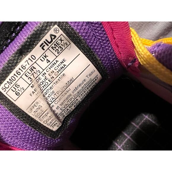 FILA SNEAKER WOMEN RENNO RUNNING LEMON KNOCKOUT PINK BLACK SUEDE SIZE 6.5 - Picture 8 of 8